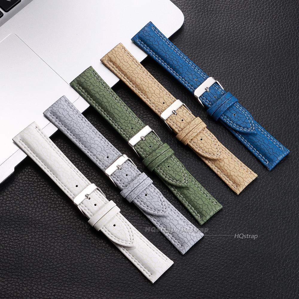 18mm 20mm 22mm Leather Watch Bands for Men Women Universal Handmade Watch Strap Business Replacement Watchband for Seiko