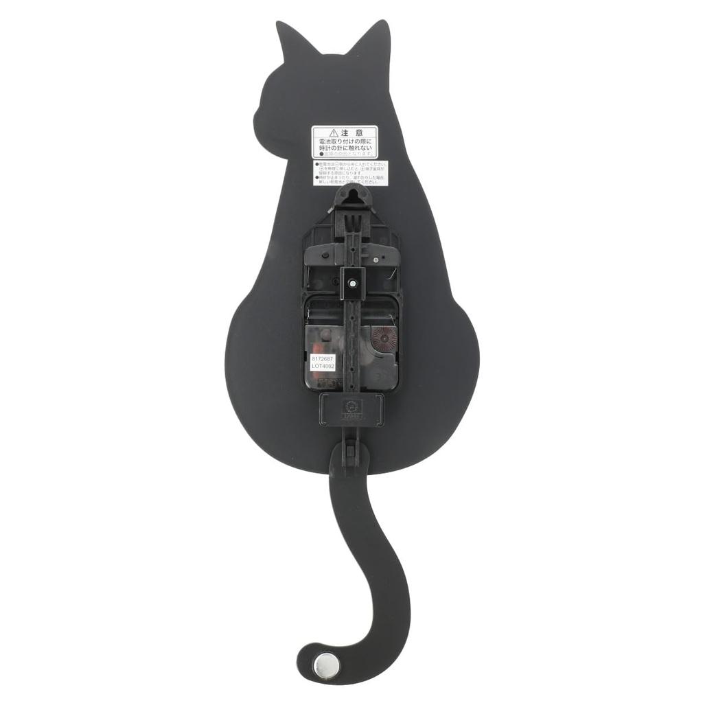 Nitori (NITORI) Moving Tail Wall Clock, Black Cat, Width 15.5 x Depth 5.5 x Height 39cm, 8172687