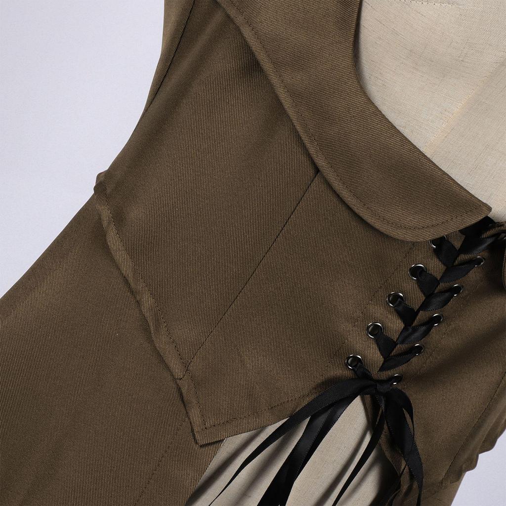 Abito Medievale Retro da Donna a Metà Lunghezza 2025 per Cosplay e Spettacolo, Collezione Primavera/Autunno