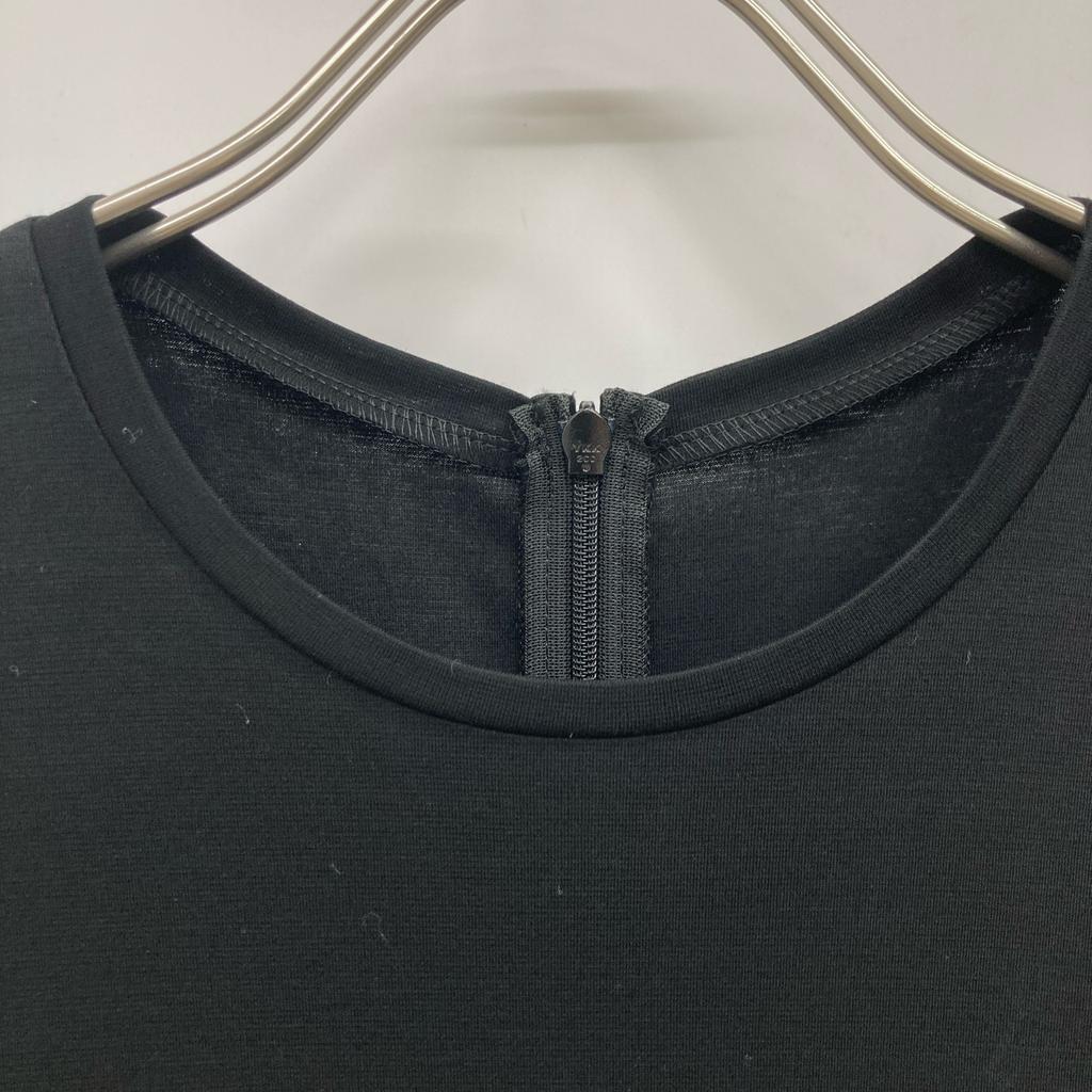 BORDERS at BALCONY BD2011P-2K-04 Black T-shirt with Tucked Border One-Piece dress 36 blackUsed