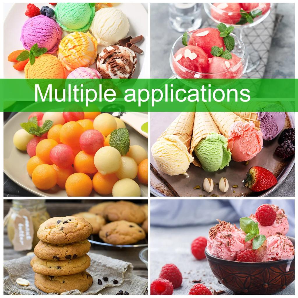 3Pcs Ice Cream Scoop Stainless Steel Cookie Scooper Ice Cream Scoops 3 Size Multifunctional Scooper for Baking Meatball Muffin