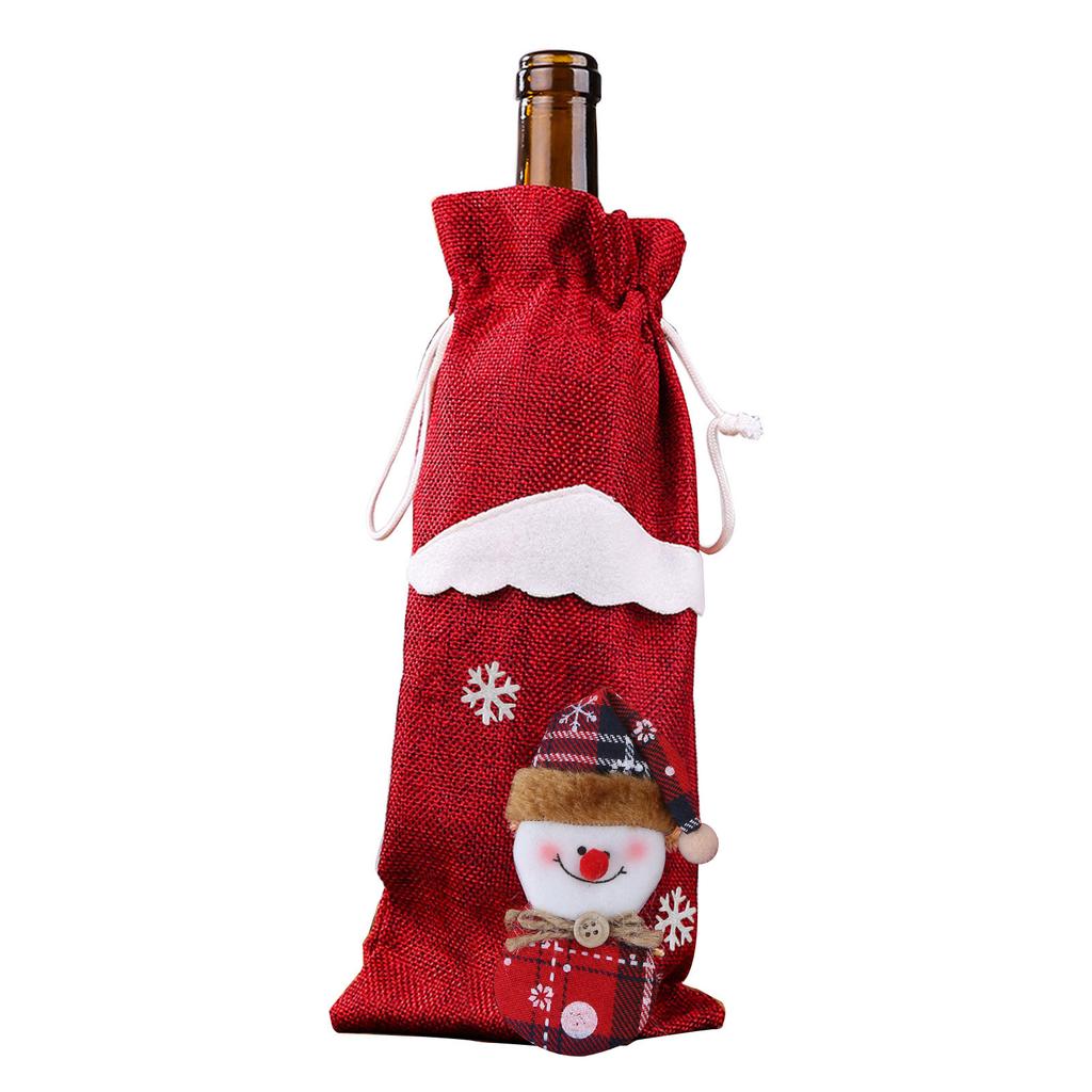 Christmas Wine Bottle Cover Merry Christmas Decor Holiday Elk Santa Claus Champagne Bottle Bag Holiday Party Home Gift