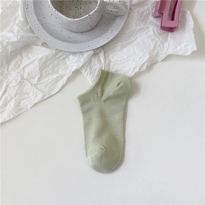 Vintage Socks Women'S Thin Mesh Women'S Socks Boneless Macaron Color Boat Socks Anti-Ball Cotton Socks
