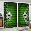 Set Of 2 Football Patterned Printed Curtains Window Decorations Home Room Curtain Made Polyester
