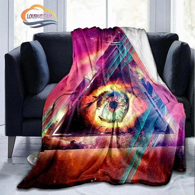 Print Freemasonry Flannel Blanket Masonic Air Conditioning Sofa  Portable Travel Camping   Suitable for All Season