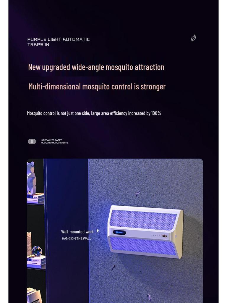 2025 Elektryczna Lampa i Packa na Komary - Repelent do Wnętrz dla Domu, Hotelu, Sklepu z Akumulatorowym Sterowaniem Muchami i Komarami.