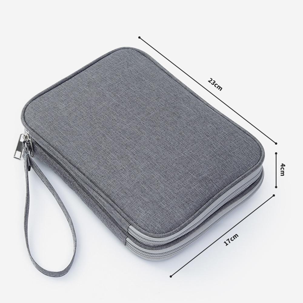 Portable Double Layer Digital Storage Pouch Travel Headphone Data Cable Storage Bag Solid Color Waterproof Travel Cable Bag