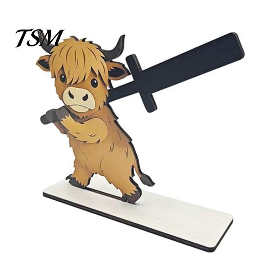 Sturdy Paper Roll Stand Funny Animals Wooden Toilet Holder, 3D Animal Bathroom Decor, Cute Cartoon Solid Wood Tissue Rack Free Standing for Home, Fun