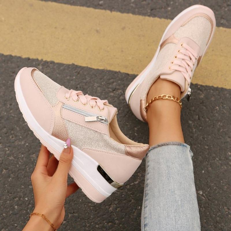 Women's Spring Wedge Casual Sports Shoes, Fashionable Versatile Comfortable Footwear, Available In Large Sizes.