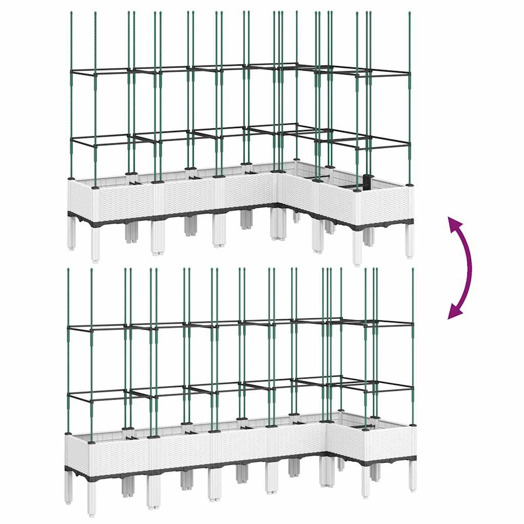 Planter with Trellis White 160 x 120 x 142.5 cm PP