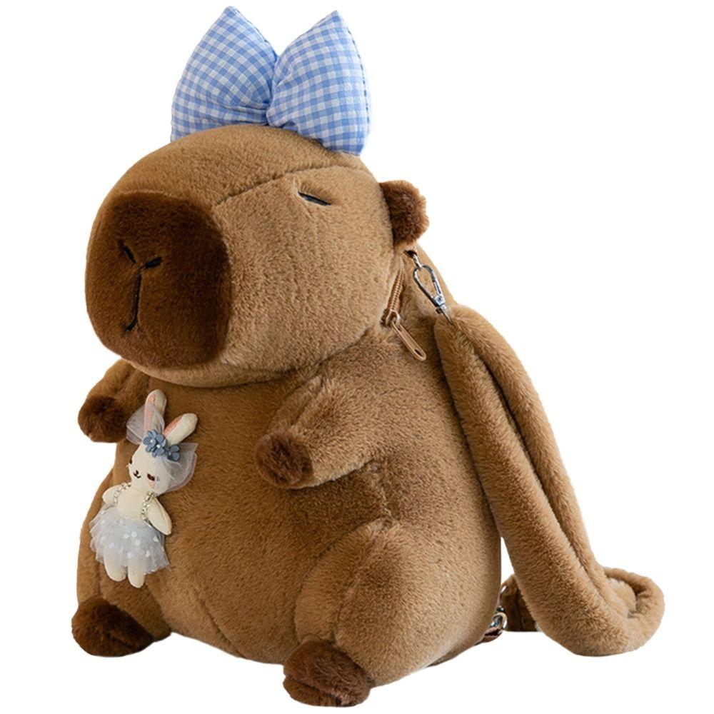 Large Capacity Capybara Plush Backpack Animal Cartoon Capybara Plush Bag  Female Lady Girl