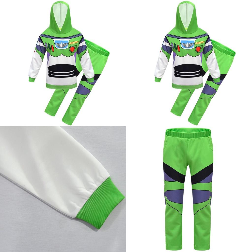 Adorable Toy Story 4 Cosplay Buzz Lightyear 2pcs Set Hoodie Pants Halloween Costume