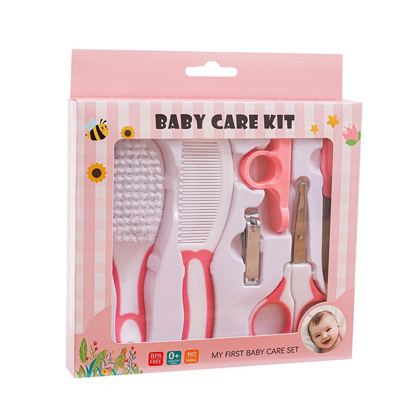 6-Piece Baby Care Set: Nail Clippers, Safety Comb, Brush & More