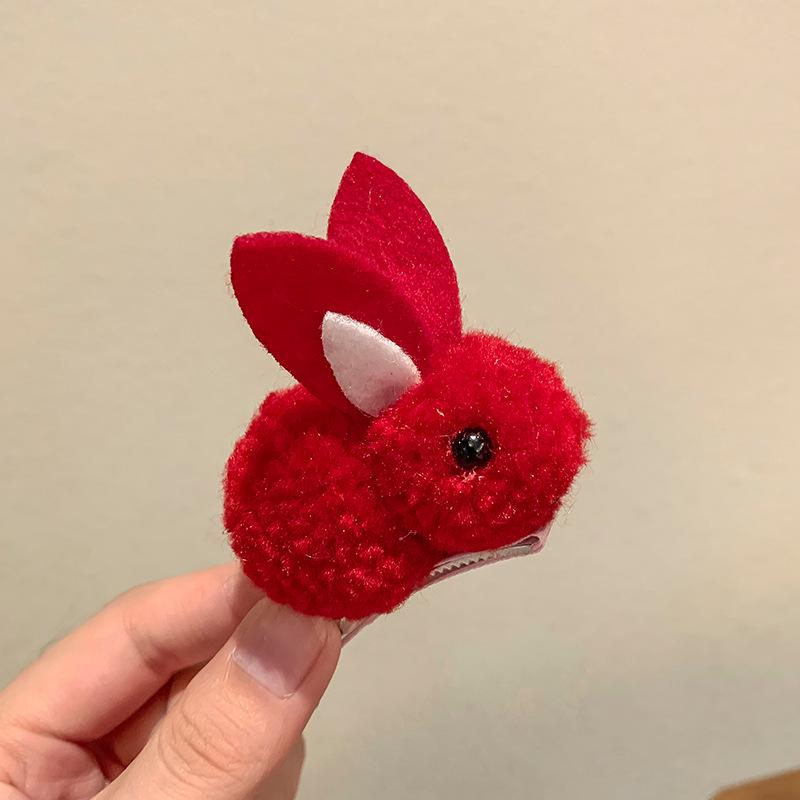 3D Plush Rabbit Hair Clip for Girls - Cute Hair Accessory