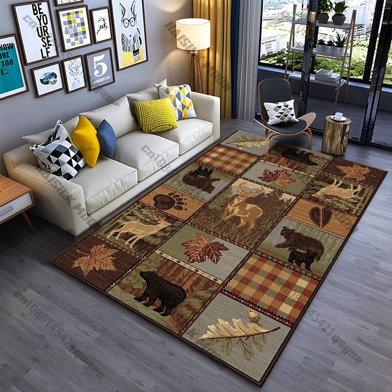 Nature wildlife forest animals carpet Yoga living room room decor children's crawling mat doormat area rug games mat