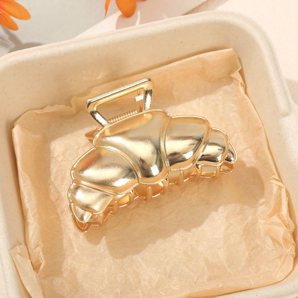 Hairpin Croissant  Hair Grab Hair Clip Metal Shark Clip Sweet Cute Bread Hair Claw  Female