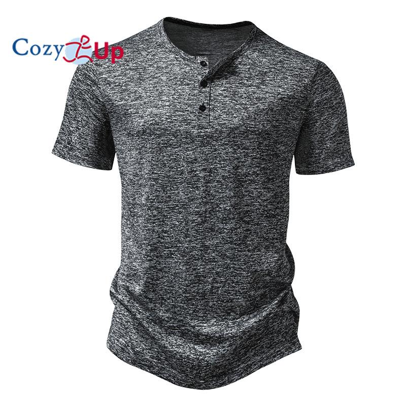 Уютные мужские рубашки на пуговицах с коротким рукавом, повседневные базовые футболки, летние футболки на пуговицах с надписью Henley Soild S темно-серого
