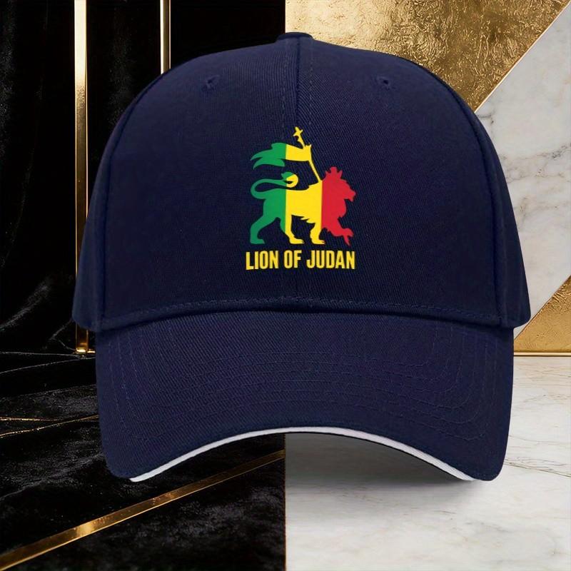 Lion of Judan Rasta Colors Baseball Cap Unisex Polyester Adjustable Casual Headwear One Size