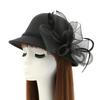 ZHENYUEQI Women's British Style Felt Fedora with Veil & Feather