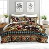 3PC Western Horse Aztec Native American Duvet Set with 2 Pillowcases for Bedroom Or Guest Room Comforter Set