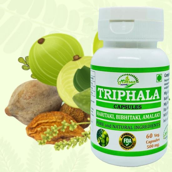 Morsan Nutraveda Triphala (Amla, Harar, Bahera)| 60 X 500 Mg Veg Capsules | Promotes Digestive Balance, Aids Natural Cleansing