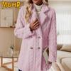 Jaquetas e casacos femininos vintage casual cor sólida estampa outono inverno manga comprida gola polo