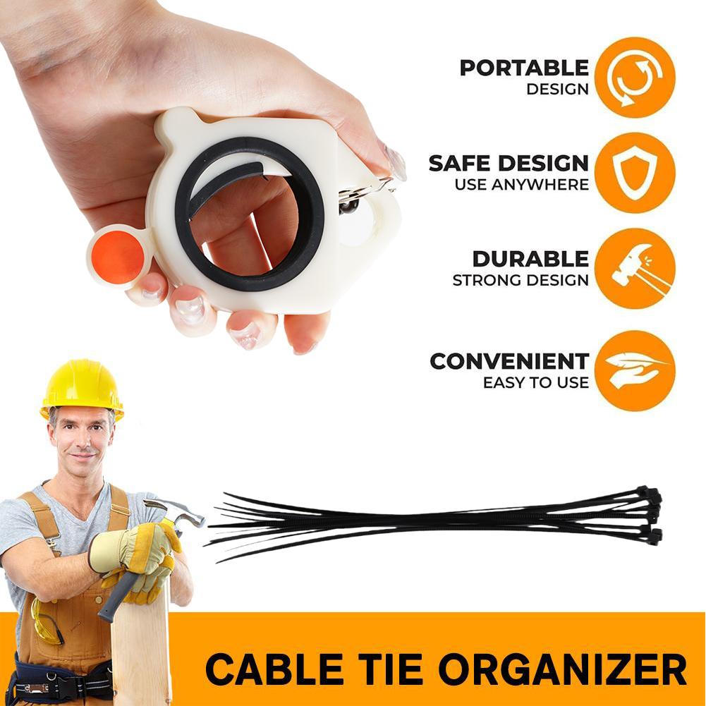 Fluorescent ABS Cable Tie Organizer - Reusable Electrical Wire Ties Clip for Electricians & High-Altitude Work Portable Durable