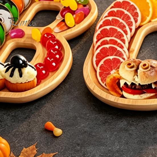 Themed Party Appetizer Board 3Pcs Halloween BOO Letters Fruit Tray, Large Fillable Candy Server, Snacks Creative Food Presentation Cookies Platter,