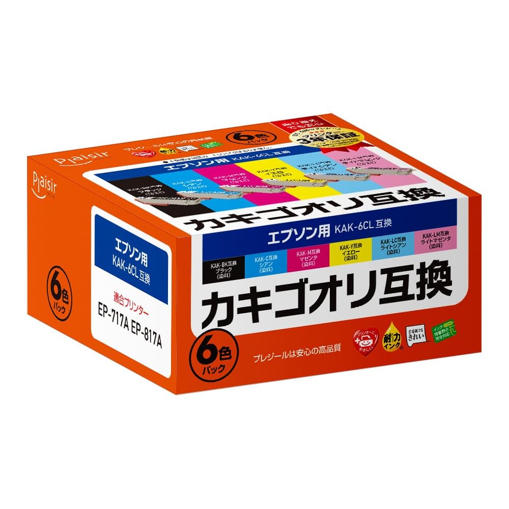 

Сумісне чорнило Plaisir Epson з дисплеєм рівня чорнила, що залишився, KAK-6CL, 6-кольоровий пакет, PLE-EKAK-6P