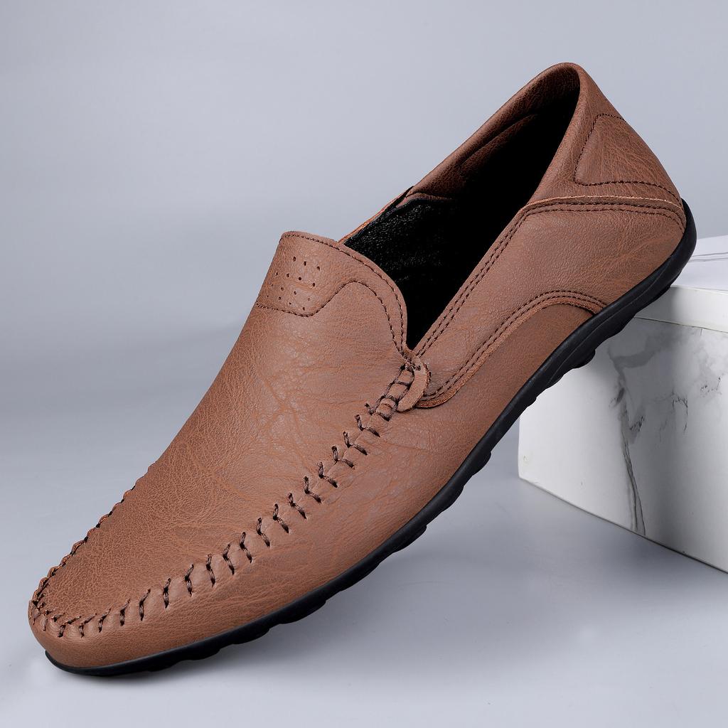 Sommer Herrenschuhe Business Casual Schuhe, Atmungsaktive Lederschuhe Leichte Herren Sojabohnenschuhe, Übergröße Schuhe Mode Weiße Schuhe