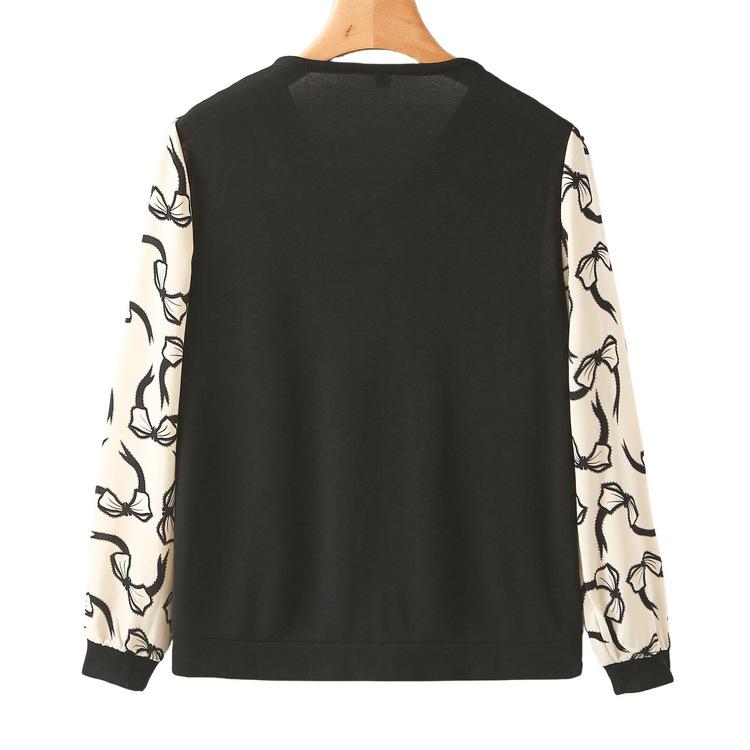 Middle-aged and Elderly Women's Fashionable T-shirt New Top Fake Two-piece Middle-aged Mother's Spring and Autumn Long-sleeved Base Shirt
