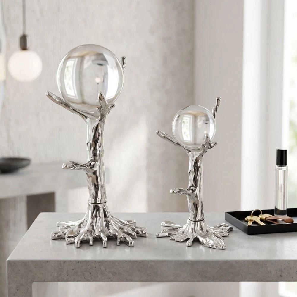Gold/Sliver Tree Shape Crystal Ball Stand Electroplating Crystal Ball Display Stand  Office
