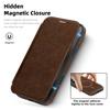 For iPhone 15 Pro Case Compatible with MagSafe RFID Blocking Card Holder Leather Phone Cover