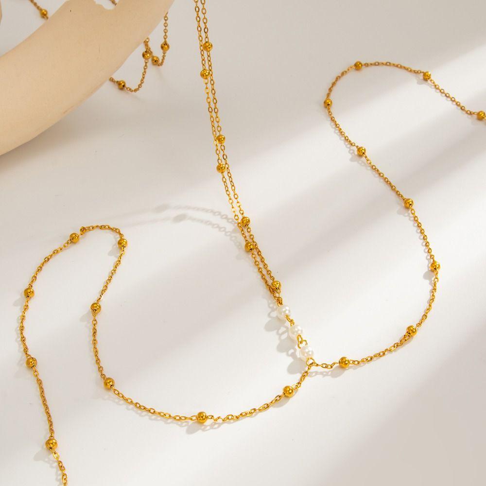 Bohemian Beads Chest Chain Gold Color Bikini Belly Chain Creative Bikinis Beach Jewelry Women