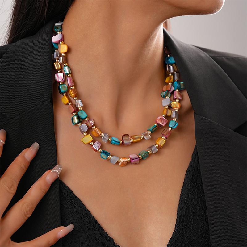 Irregular Colorful Necklace Women Jewelry Geometry Accessories Party Gifts