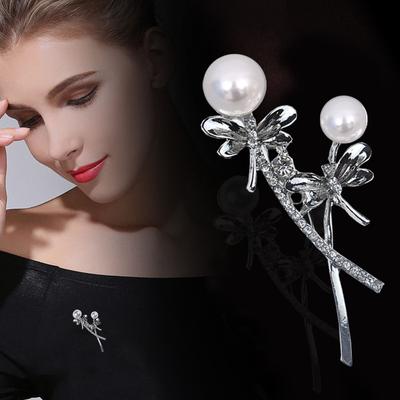 Kreative Libellen-Perlen-Brosche, Modische Damen-Mantel-Anzug-Accessoires Diamant-Brosche