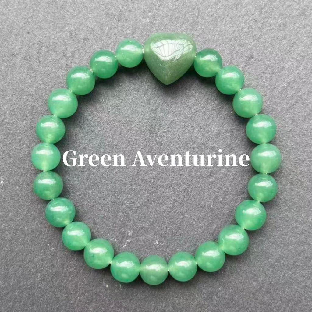 Natürliches Tigerauge, Grüner Aventurin, Türkis und Malachit Kreuz Perlenarmband