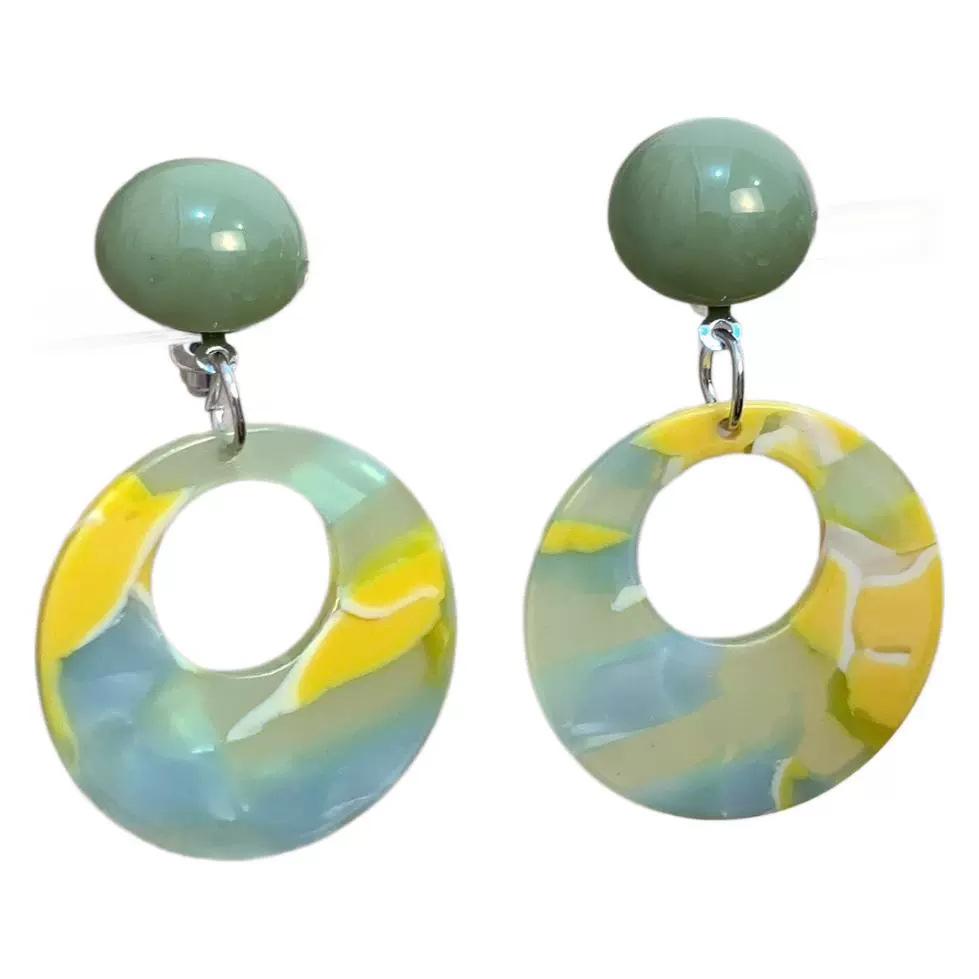 

JMXD-Y2K Ретро Ацетатные Акриловые Серьги для Женщин, Минималистичные Круглые Подвески, Винтажные Гипоаллергенные Легкие Заметные Украшения в Подарок