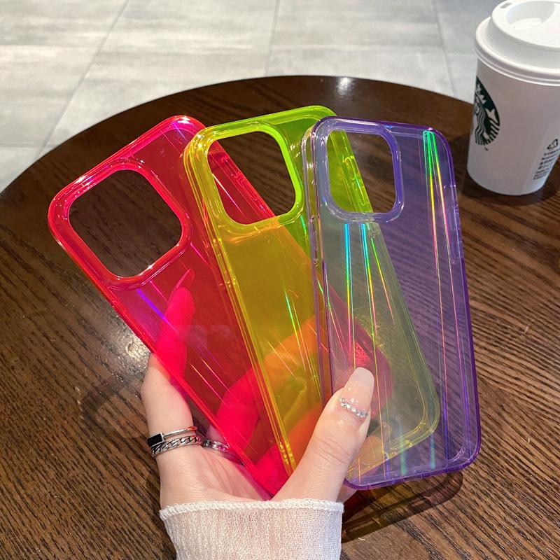 Lyxigt Aurora Laser Telefonfodral för iPhone 11 12 13 Pro Max 14 Plus IMD Soft TPU Silikonfodral för iPhone 14 Pro Max