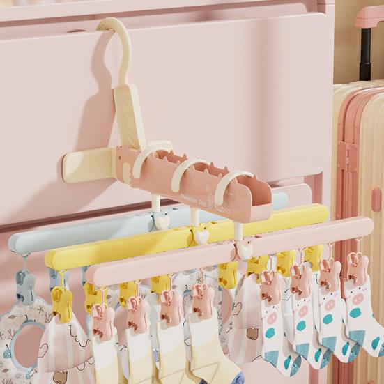 Folding Clothes Hanger 360-Degree Rotation Windproof Hook Strong Load-bearing Portable Clothes Rack Socks Hooks