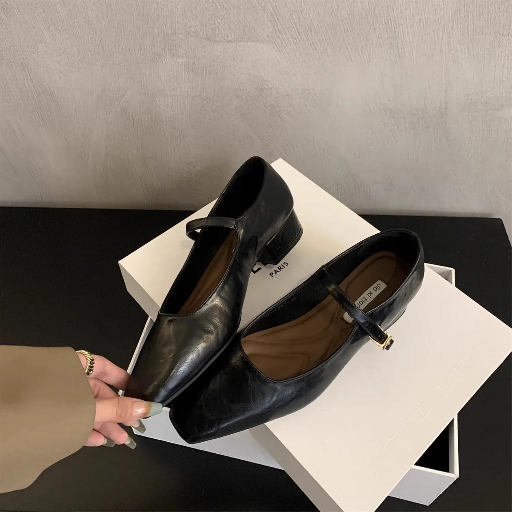 Fashion British Platform Leather Mary Jane Shoes Ladies Designer Soft-soled Increase Women's Shoes Fashion Light Low-heeled Heels Female