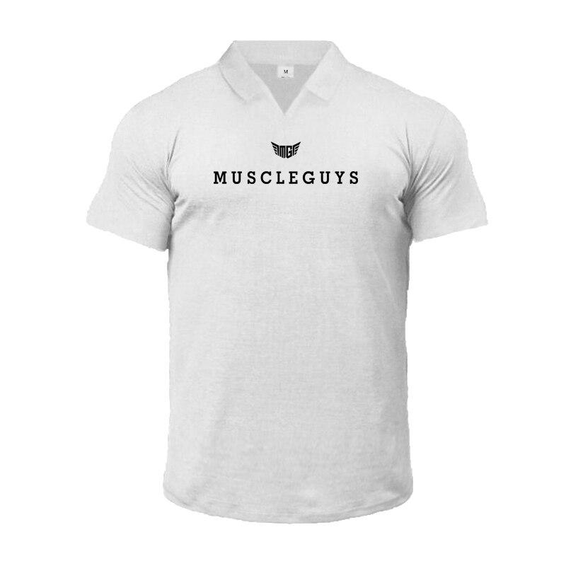 Do The Work  Muscleguys Brand Letter Printed Mens Cotton Bodybuilding Fitness Summer Fashion Breathable Slim Fit Polo Shirt Gym Clothing
