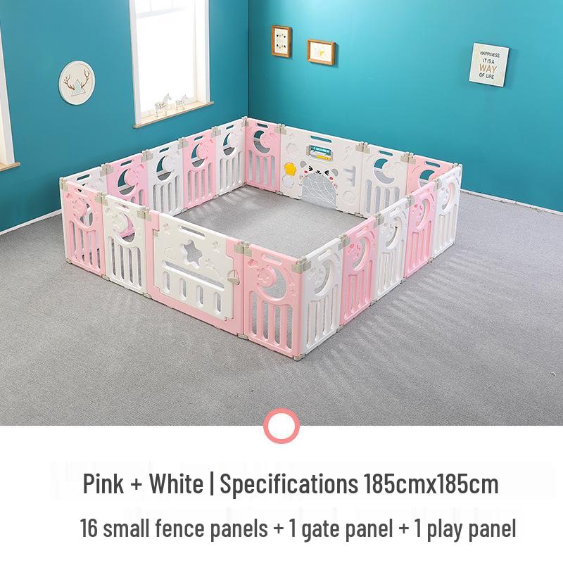 Folding Children's Playpen: Indoor Playground & Baby Crawling Mat with Safety Walker Guardrail