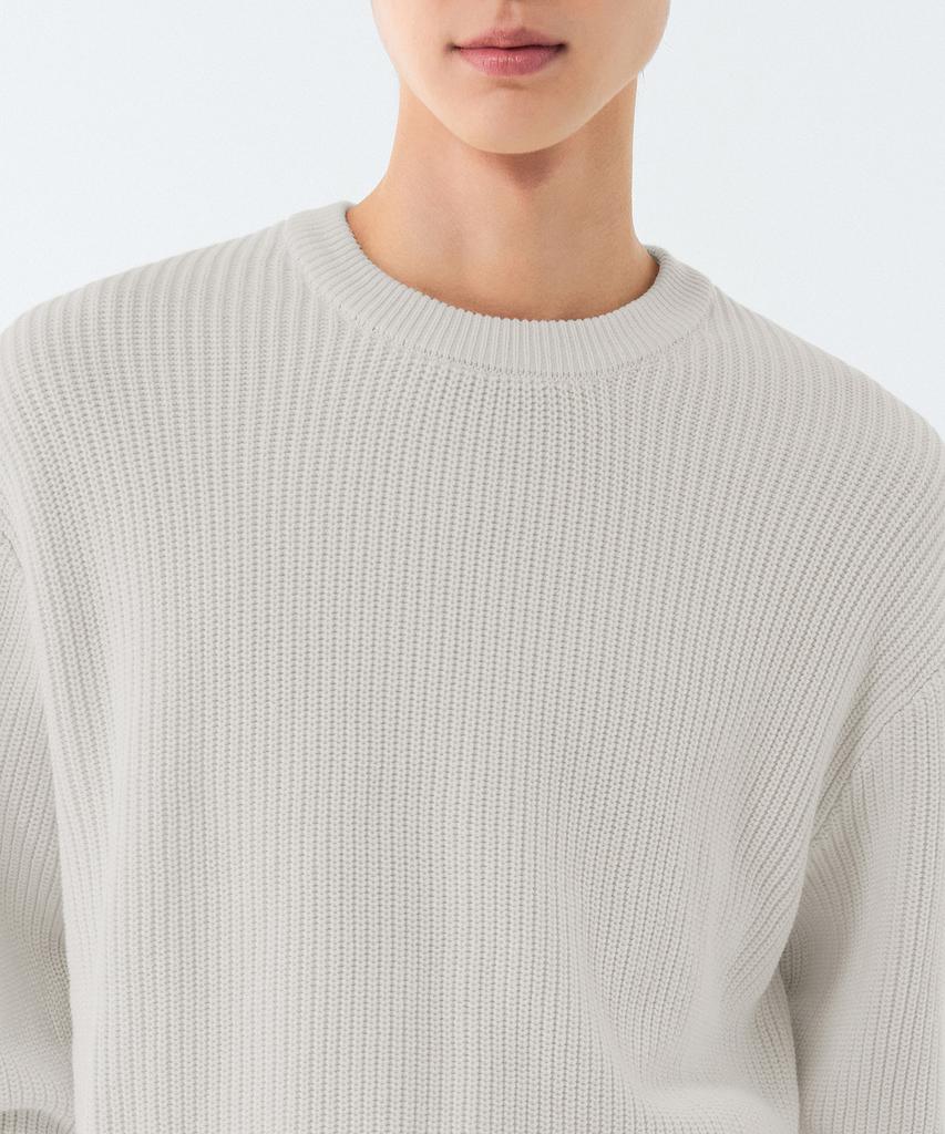 MUSINSA STANDARD Cotton Ribbed Crew Neck Knit [Cream]