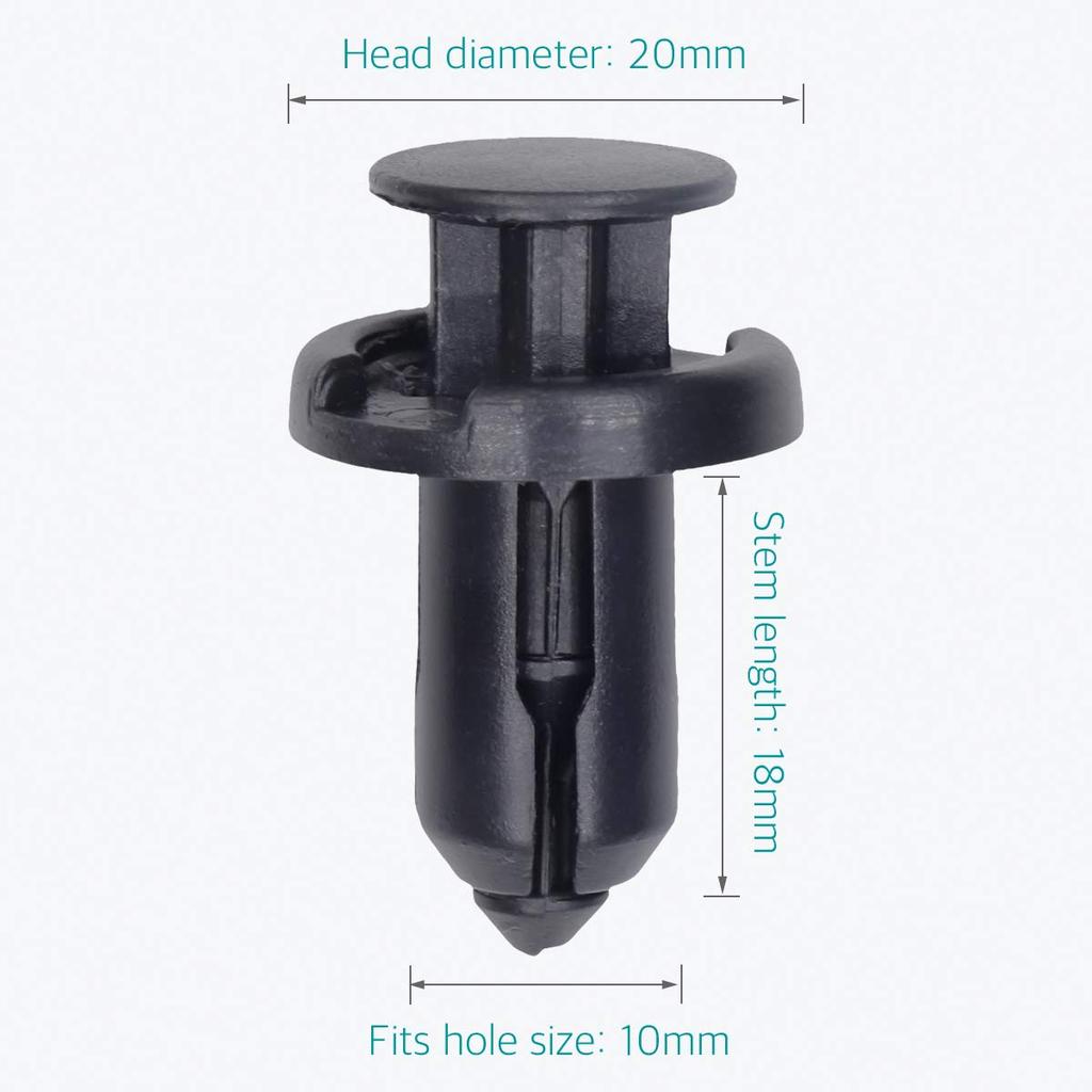 Lantee Car Clips For Honda - 50 Pieces 10Mm Hole Plastic Push Rivet Clips For 91503-SZ5-003
