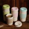 Reusable Coffee Tea  Cup Wheat Straw Mug Coffee Cup With Lid Home Outdoor Water Bottle