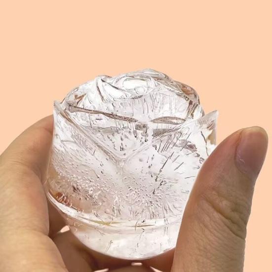 Silicone Ice Cube Mold Rose Shape Ice Ball Tray Slow Melting Whiskey