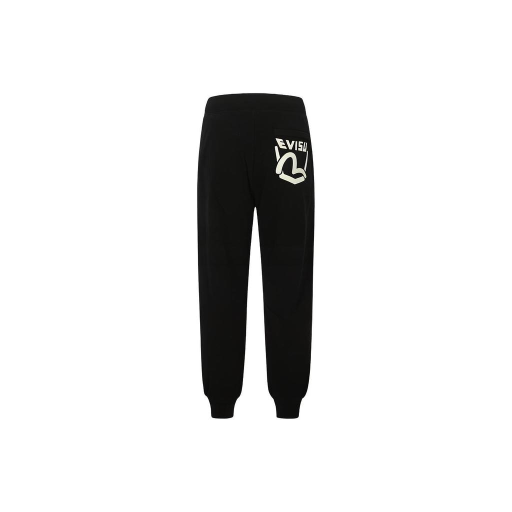 Evisu Seagull And Logo Hip Hop Street Fit Mid Waist Printed Cuffed Casual Pants Men pants 2EAEPM3SP1187XXCT