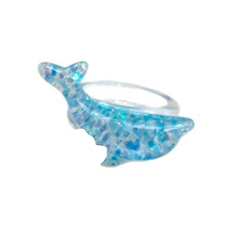 Shimmering Resin Dolphin Ring With Stylish Finish And Ergonomic Band Finger Accessory Perfect For Fashionable Outfits