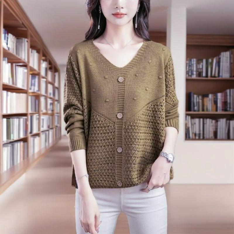 Plus Size 6XL Mint Mambo Early Spring and Autumn Tops Women's Spring Thin Tops Thin Knitwear